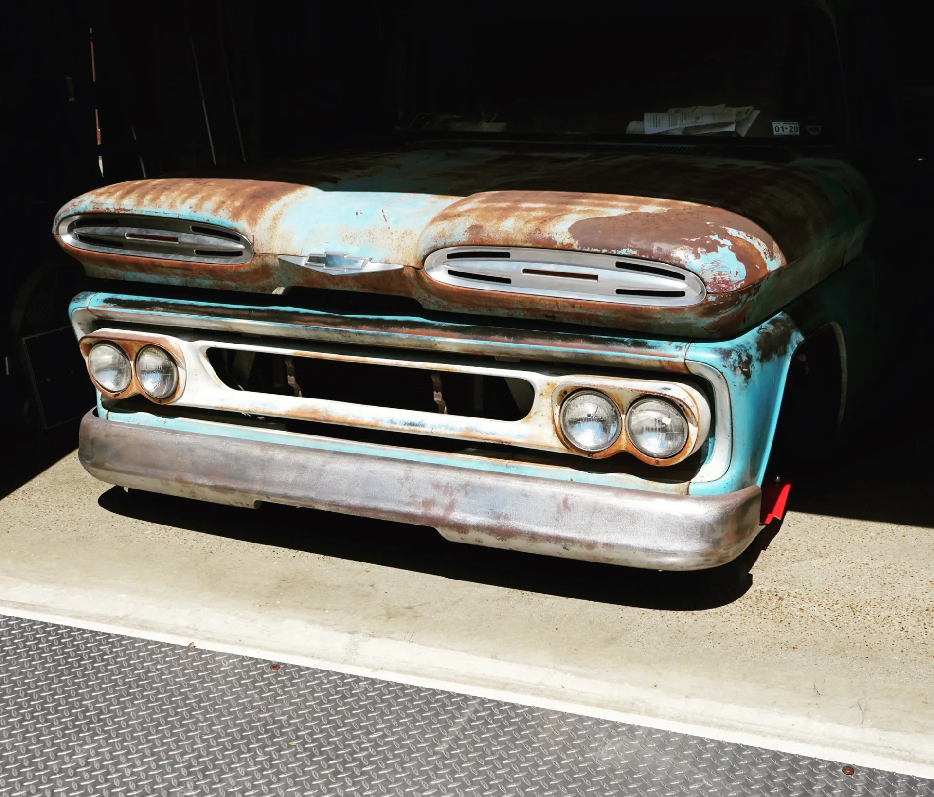 C10 front view showing the hood and quad headlights