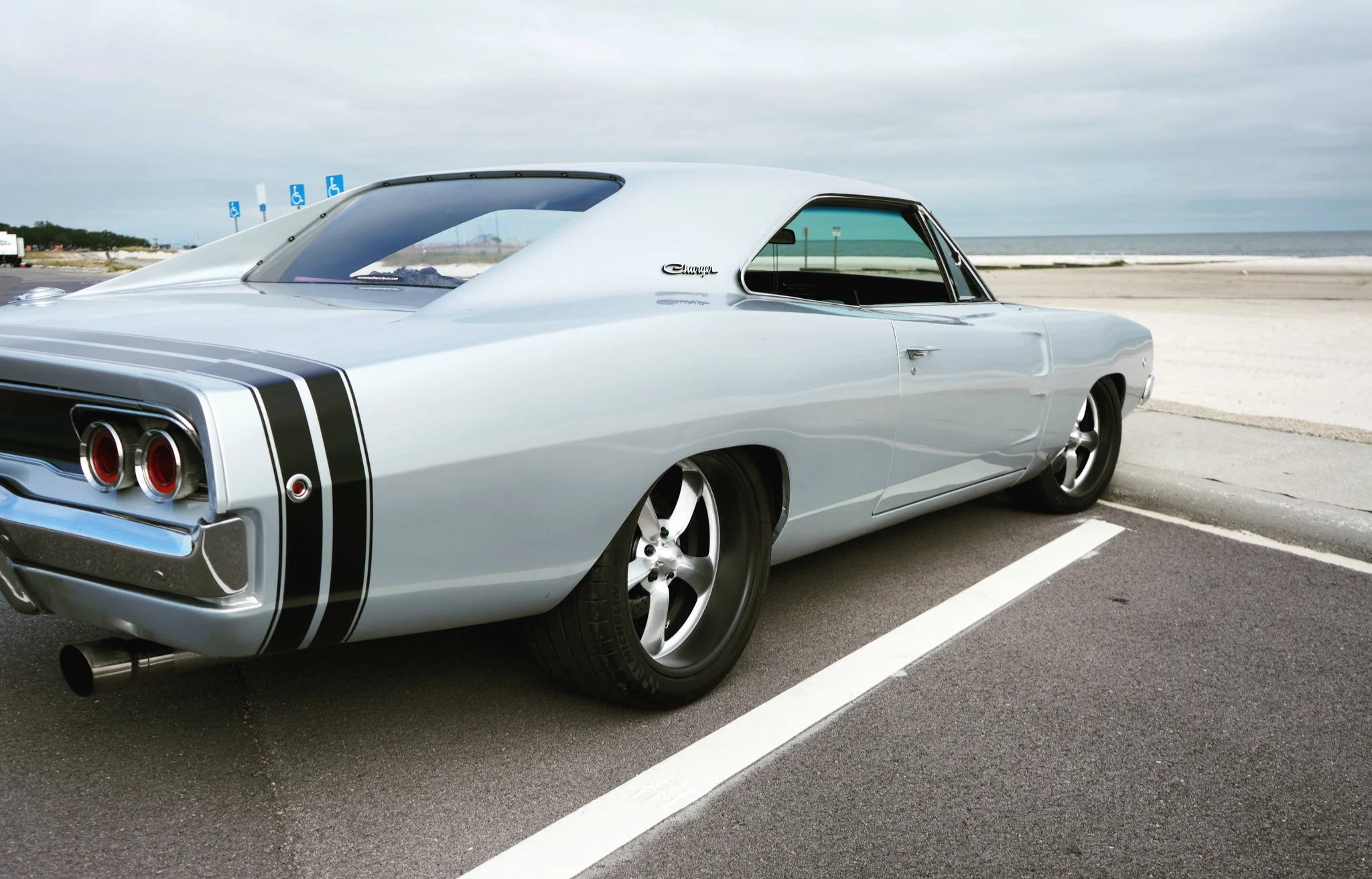 1968 Dodge Charger rear three-quarter view near the Gulf Coast