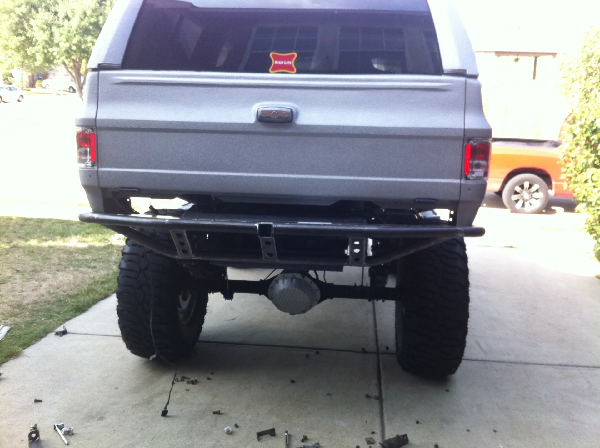 Rear view of the lifted K5 Blazer